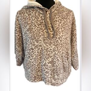 Mono B Leopard Print Cropped Athletic Hoodie size M/L